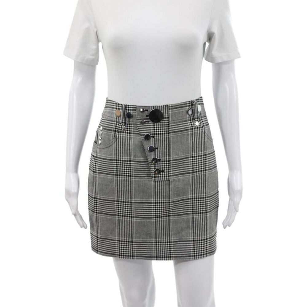 Alexander Wang Women Gray Plaid Mini Skirt Size 4
